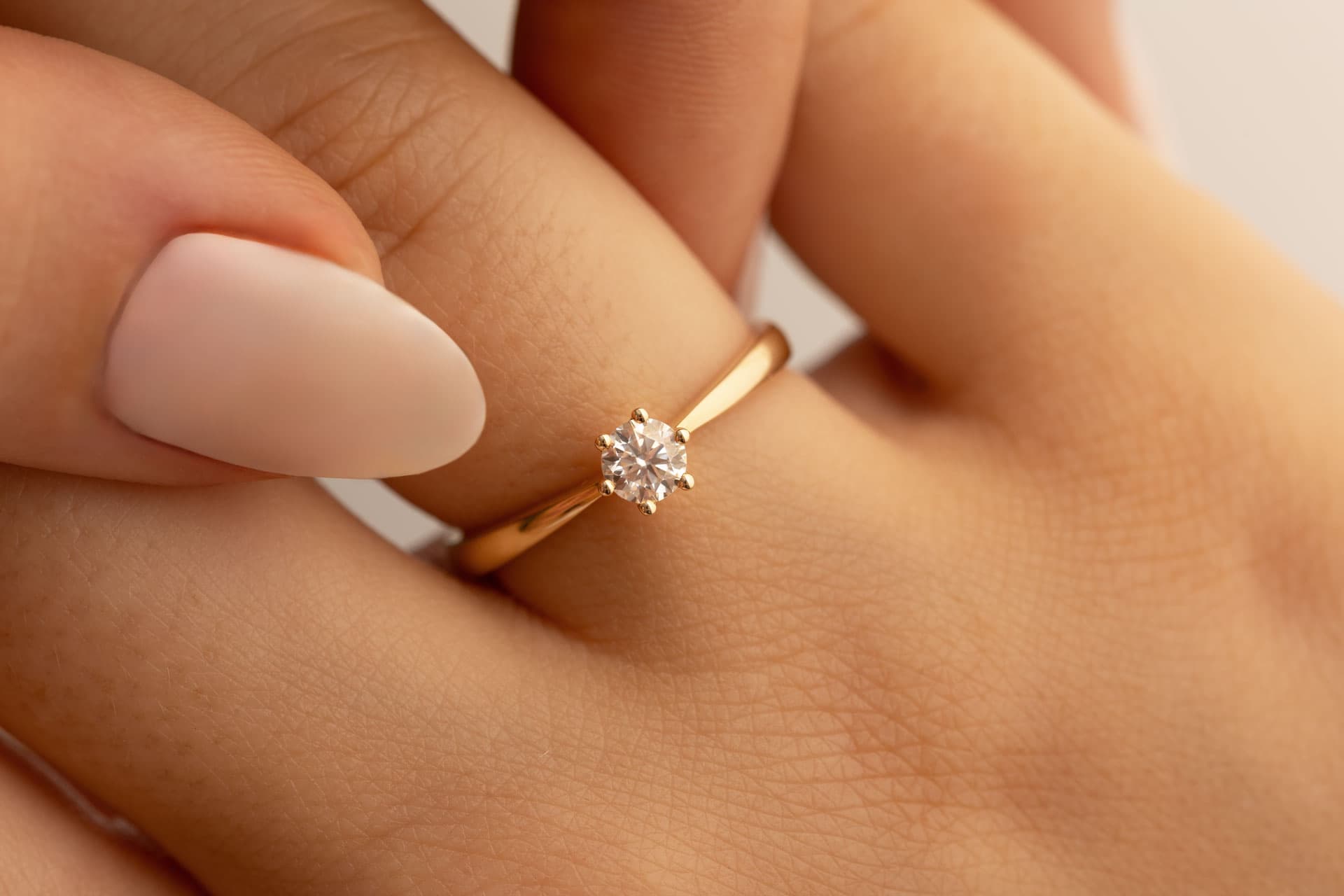 Diamond ring being worn